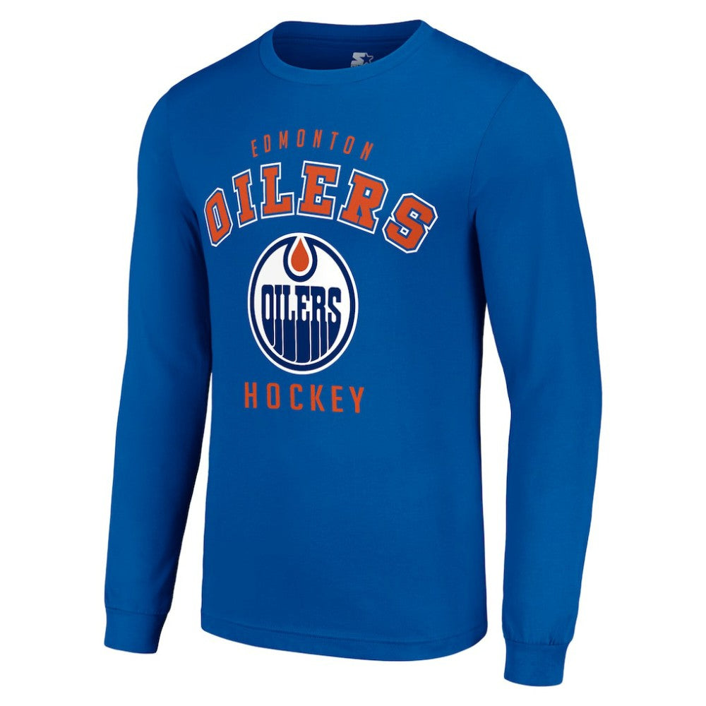 Edmonton Oilers Starter Logo Long Sleeve T-Shirt - Royal T-shirts