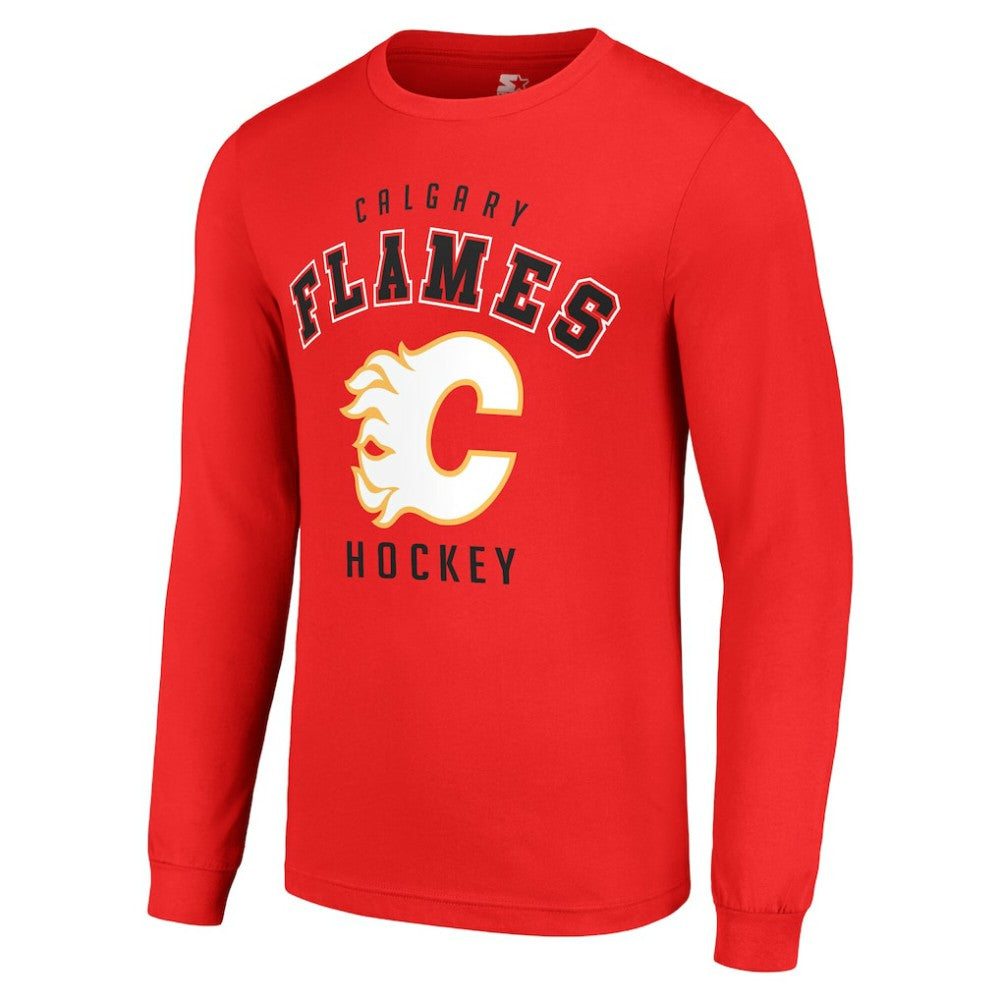 Calgary Flames Starter Logo Long Sleeve T-Shirt - Red T-shirts