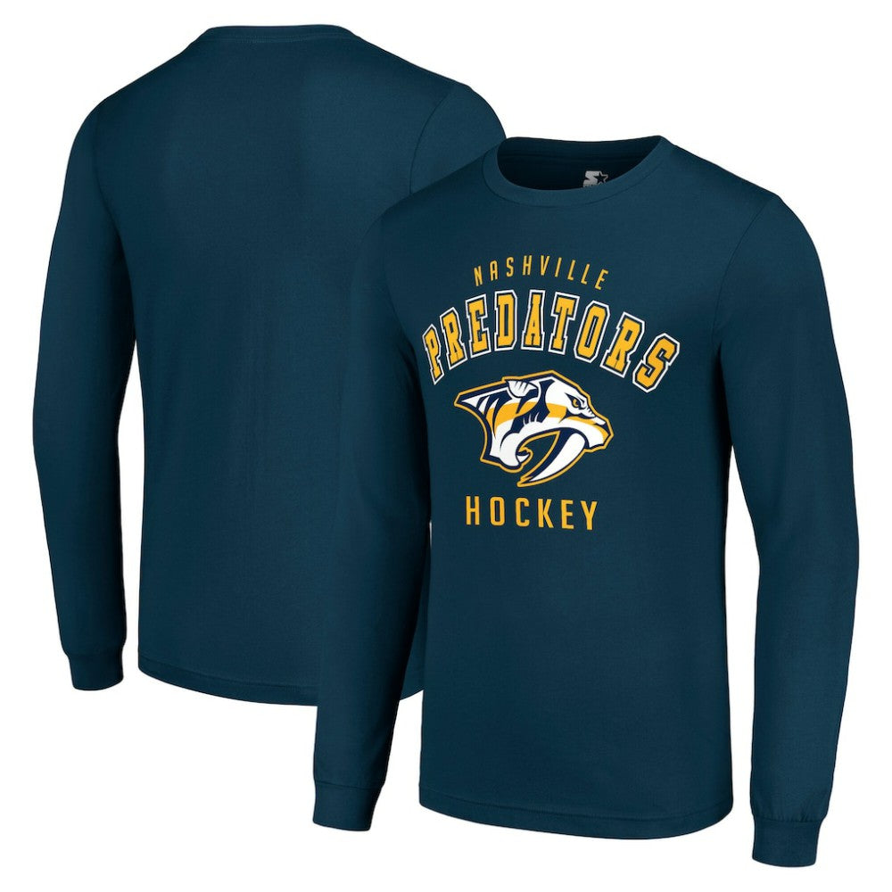 Nashville Predators Starter Logo Long Sleeve T-Shirt - Navy T-shirts