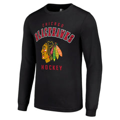 Chicago Blackhawks Starter Logo Long Sleeve T-Shirt - Black T-shirts