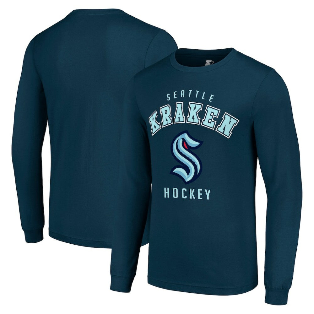 Seattle Kraken Starter Logo Long Sleeve T-Shirt - Navy T-shirts
