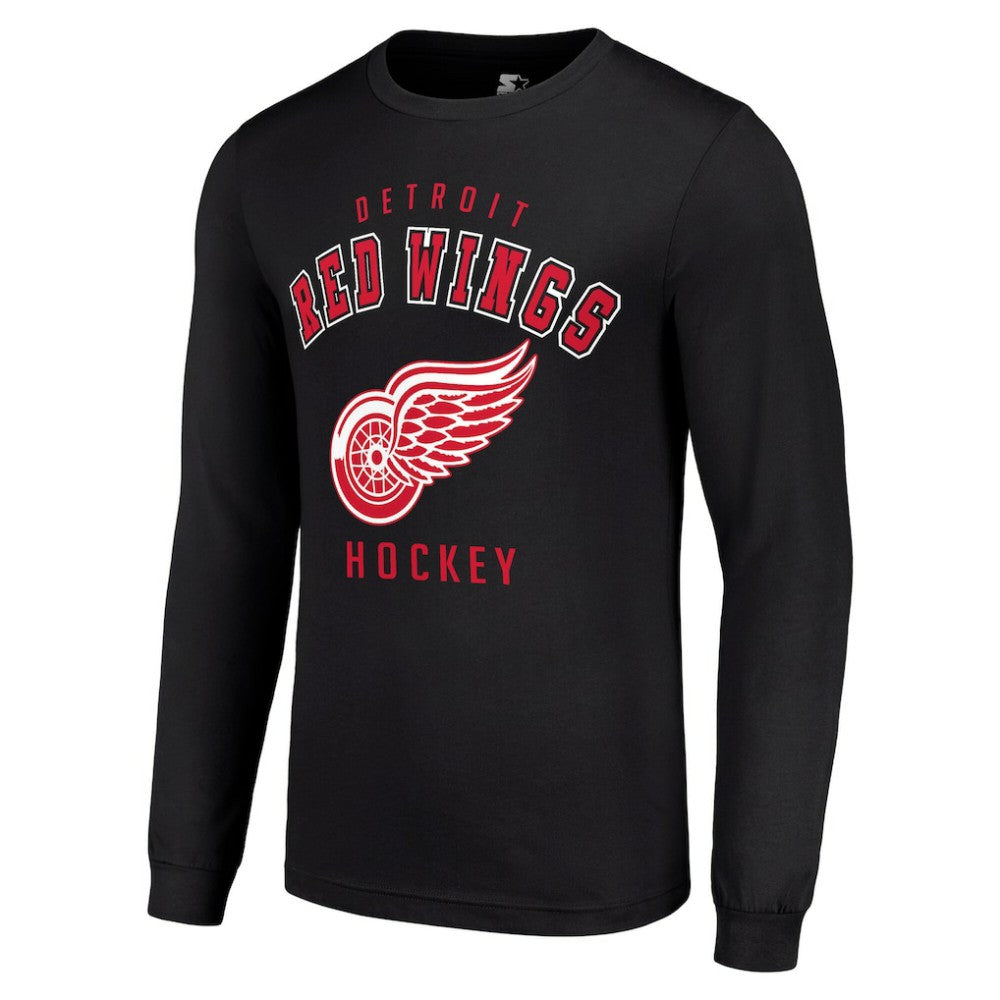Detroit Red Wings Starter Logo Long Sleeve T-Shirt - Black T-shirts