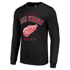 Detroit Red Wings Starter Logo Long Sleeve T-Shirt - Black T-shirts