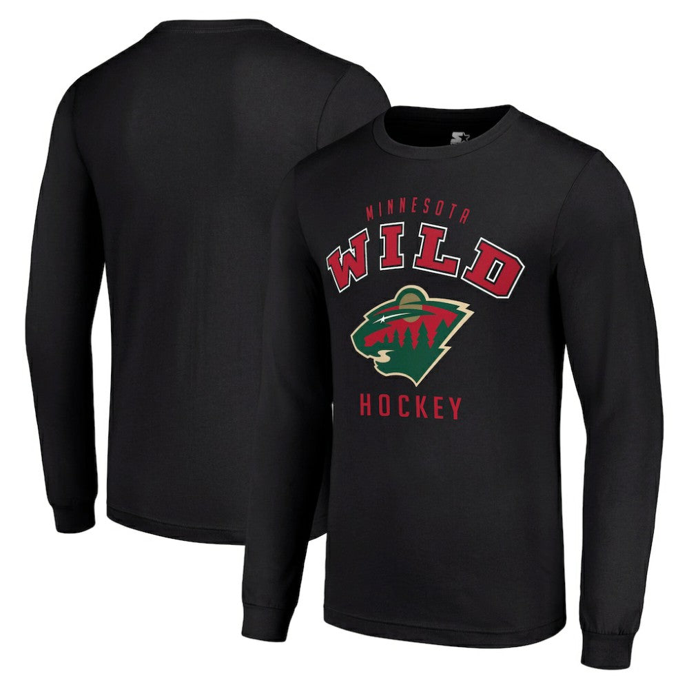 Minnesota Wild Starter Logo Long Sleeve T-Shirt - Black T-shirts