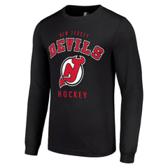 New Jersey Devils Starter Logo Long Sleeve T-Shirt - Black T-shirts
