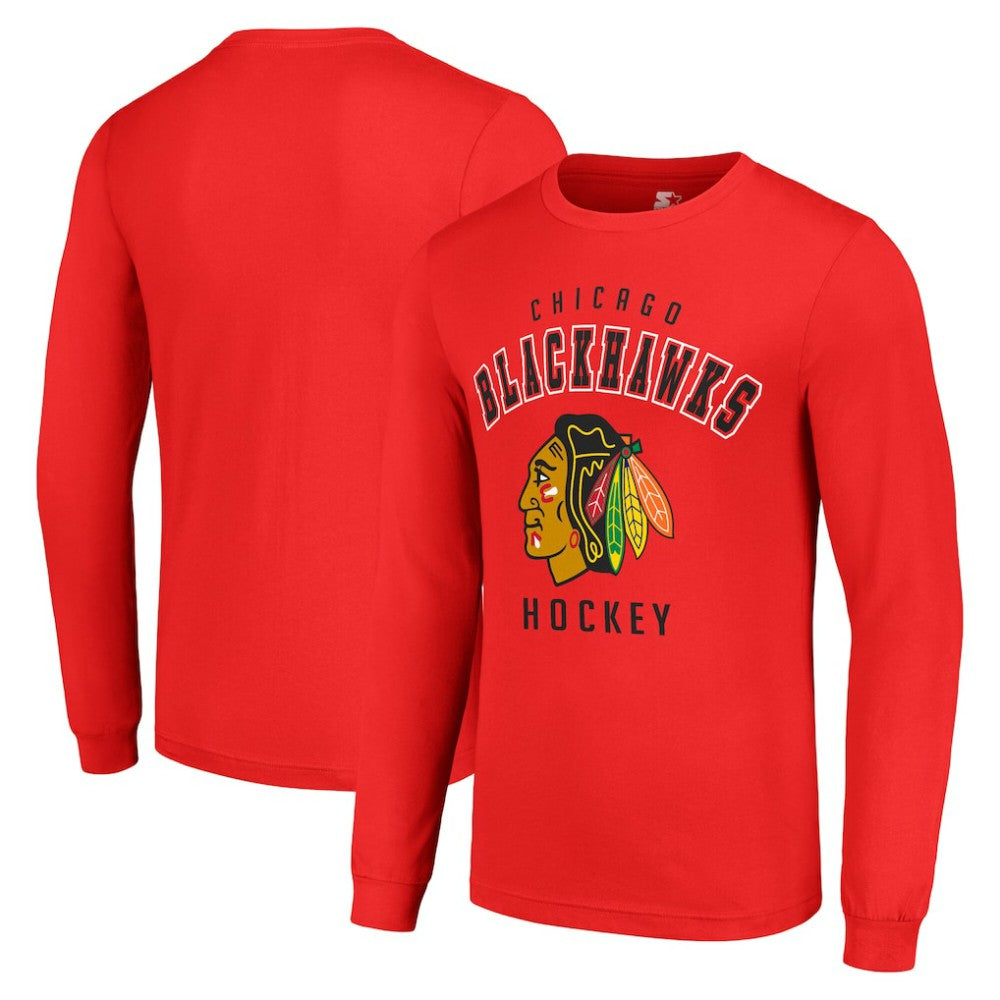 Chicago Blackhawks Starter Logo Long Sleeve T-Shirt - Red T-shirts