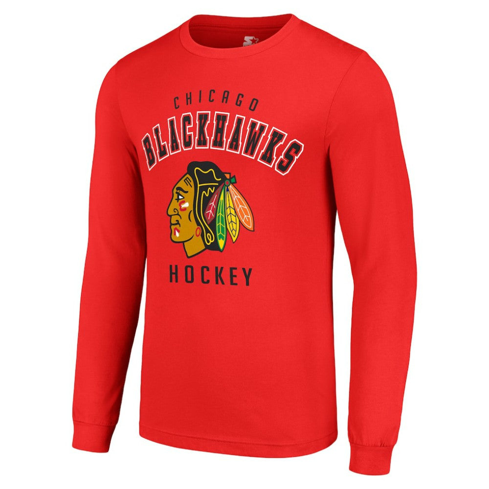 Chicago Blackhawks Starter Logo Long Sleeve T-Shirt - Red T-shirts