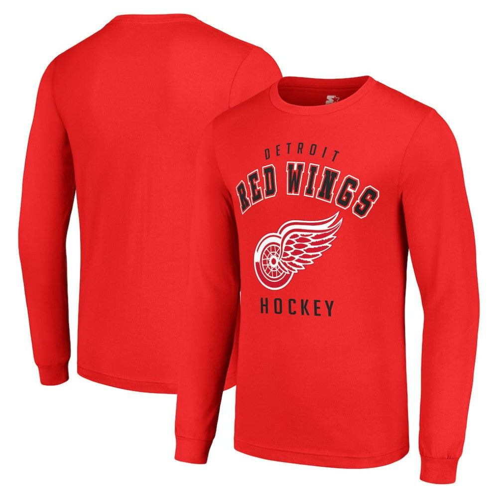 Detroit Red Wings Starter Logo Long Sleeve T-Shirt - Red T-shirts