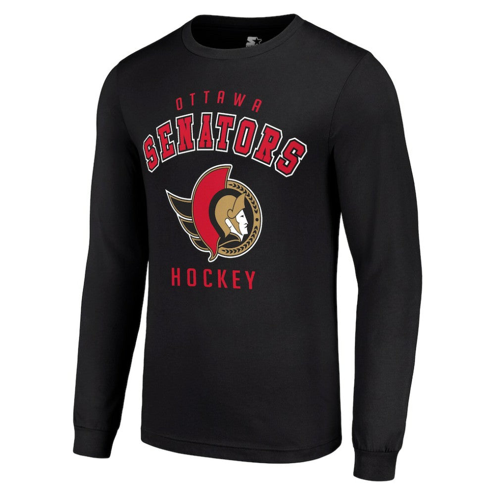Ottawa Senators Starter Logo Long Sleeve T-Shirt - Black T-shirts