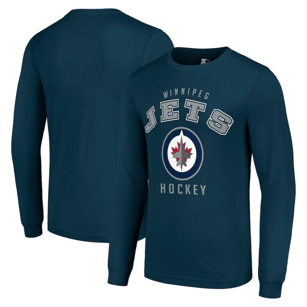 Winnipeg Jets Starter Logo Long Sleeve T-Shirt - Navy T-shirts