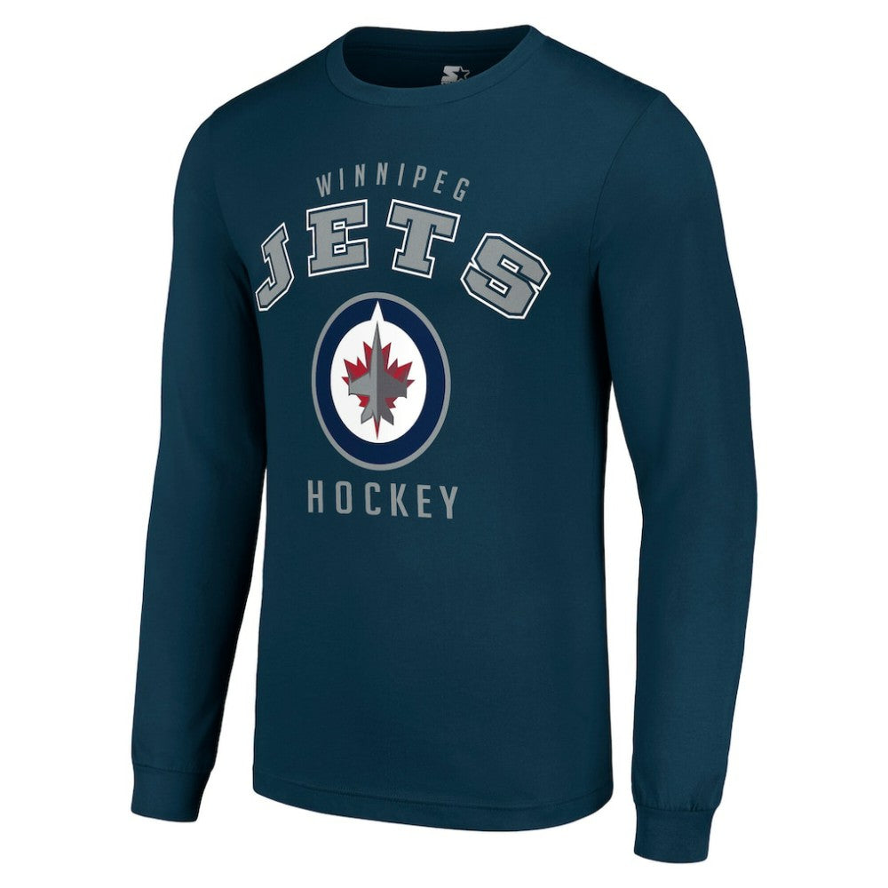 Winnipeg Jets Starter Logo Long Sleeve T-Shirt - Navy T-shirts