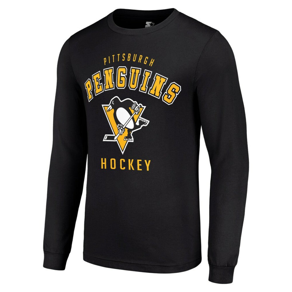Pittsburgh Penguins Starter Logo Long Sleeve T-Shirt - Black T-shirts