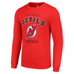 New Jersey Devils Starter Logo Long Sleeve T-Shirt - Red T-shirts