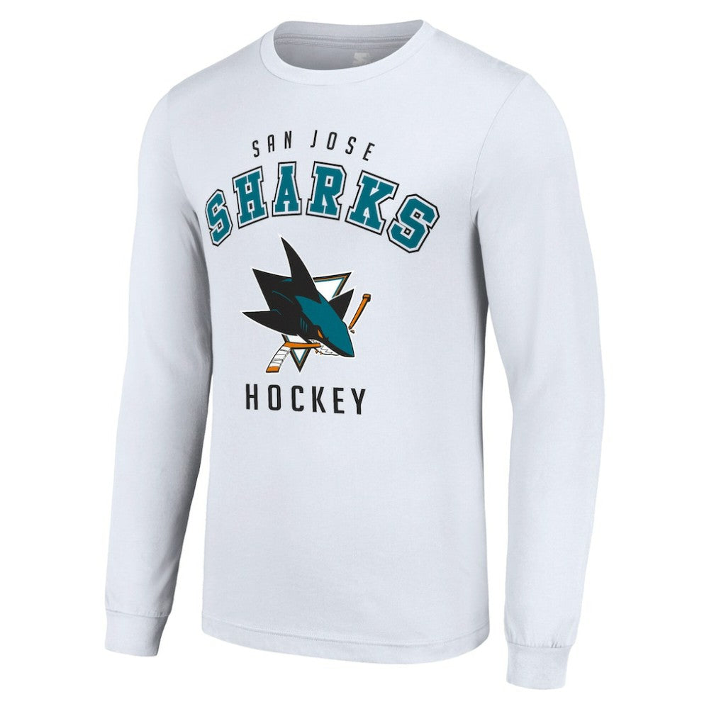 San Jose Sharks Starter Logo Long Sleeve T-Shirt - White T-shirts