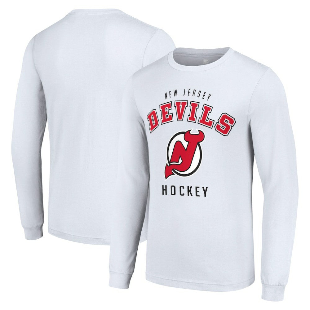 New Jersey Devils Starter Logo Long Sleeve T-Shirt - White T-shirts