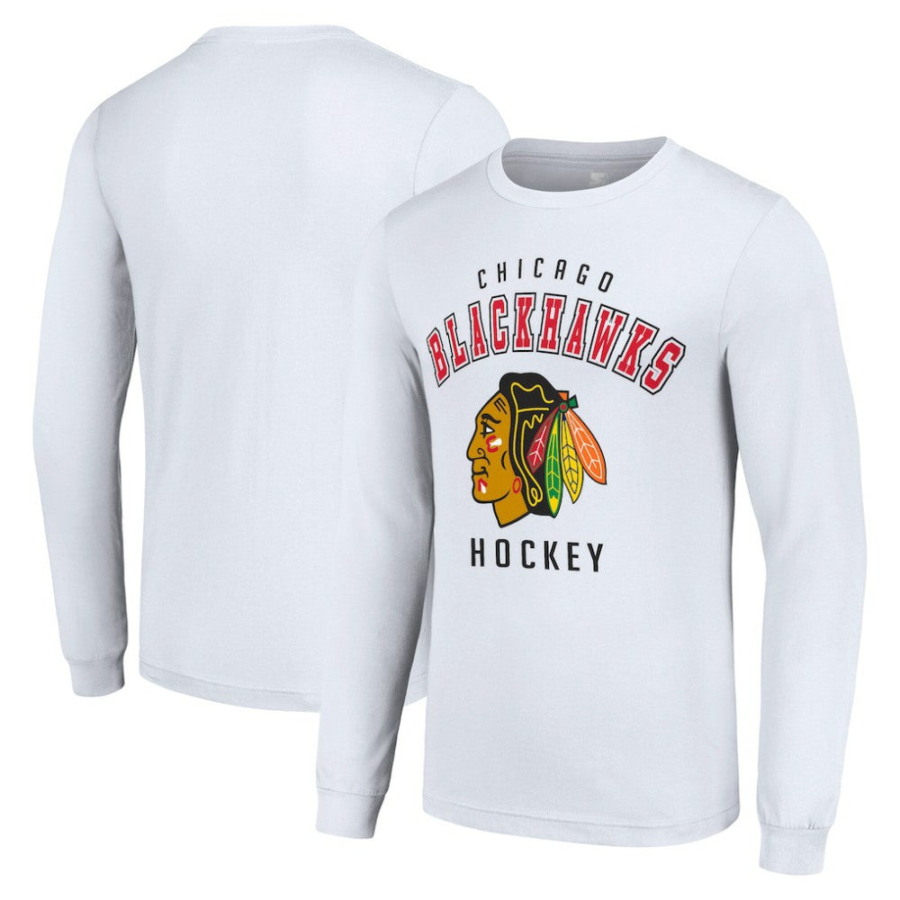 Chicago Blackhawks Starter Logo Long Sleeve T-Shirt - White T-shirts