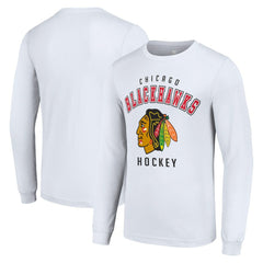 Chicago Blackhawks Starter Logo Long Sleeve T-Shirt - White T-shirts