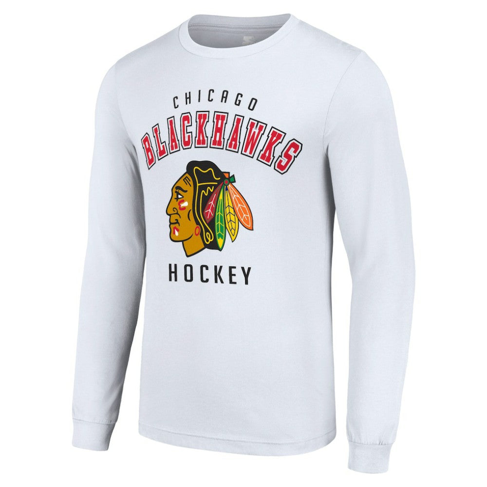 Chicago Blackhawks Starter Logo Long Sleeve T-Shirt - White T-shirts