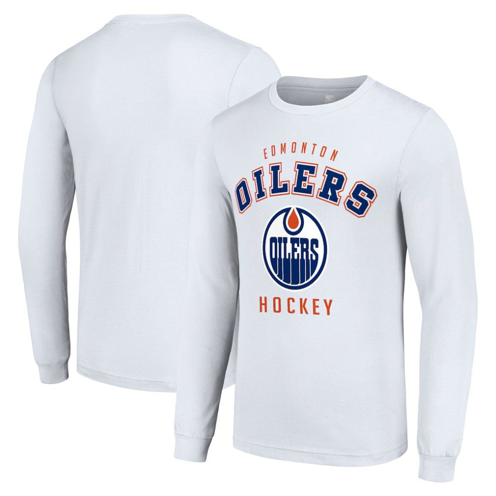 Edmonton Oilers Starter Logo Long Sleeve T-Shirt - White T-shirts