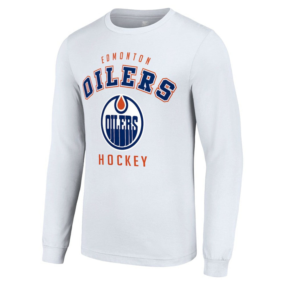 Edmonton Oilers Starter Logo Long Sleeve T-Shirt - White T-shirts
