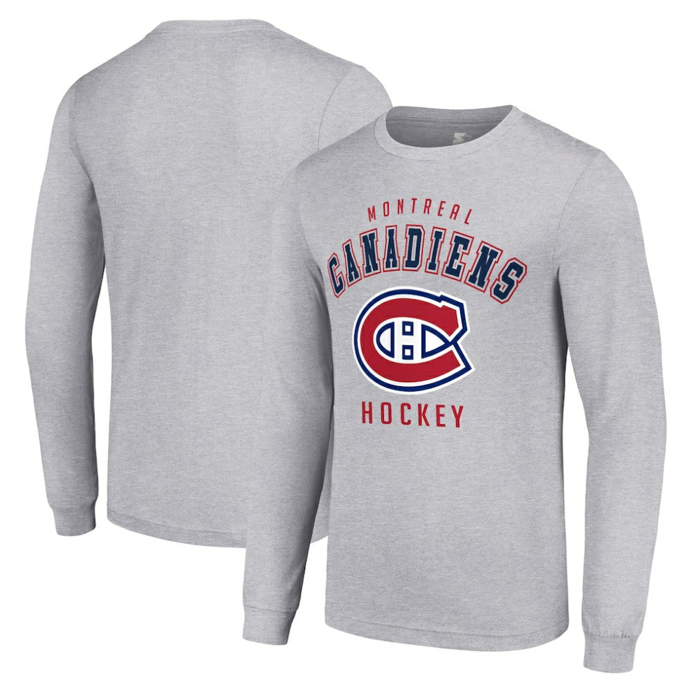 Montreal Canadiens Starter Logo Long Sleeve T-Shirt - Heather Gray T-shirts