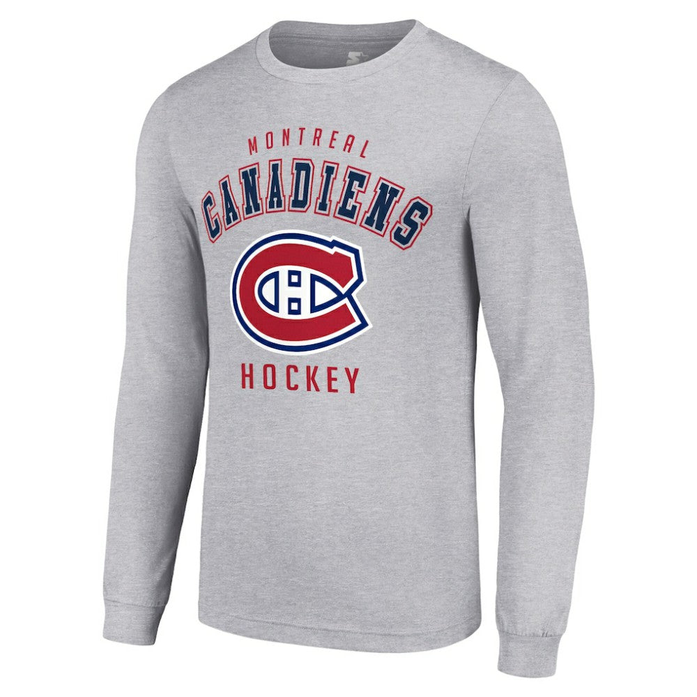 Montreal Canadiens Starter Logo Long Sleeve T-Shirt - Heather Gray T-shirts