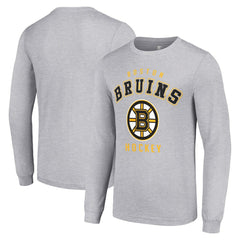 Boston Bruins Starter Logo Long Sleeve T-Shirt - Heather Gray T-shirts
