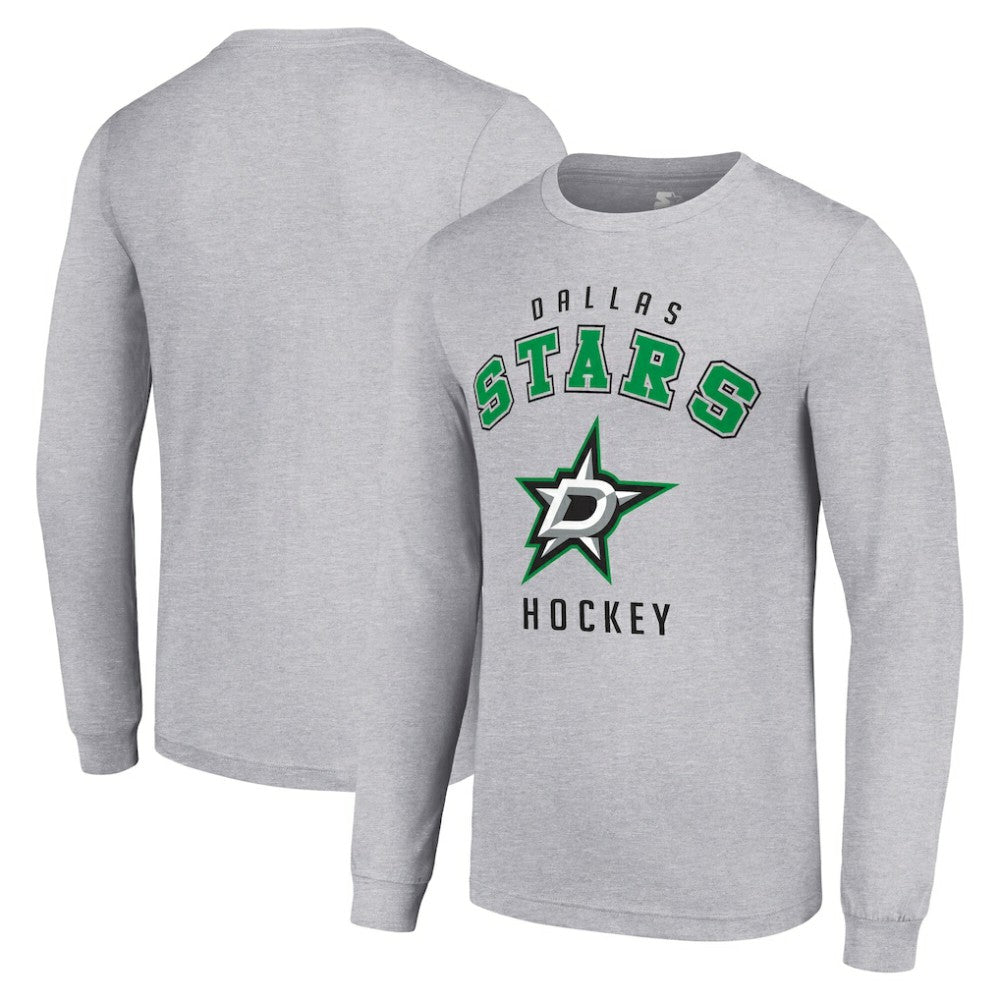 Dallas Stars Starter Logo Long Sleeve T-Shirt - Heather Gray T-shirts