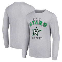 Dallas Stars Starter Logo Long Sleeve T-Shirt - Heather Gray T-shirts