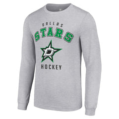 Dallas Stars Starter Logo Long Sleeve T-Shirt - Heather Gray T-shirts