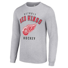 Detroit Red Wings Starter Logo Long Sleeve T-Shirt - Heather Gray T-shirts
