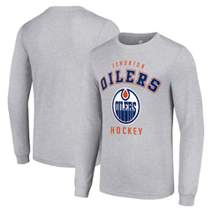 Edmonton Oilers Starter Logo Long Sleeve T-Shirt - Heather Gray T-shirts