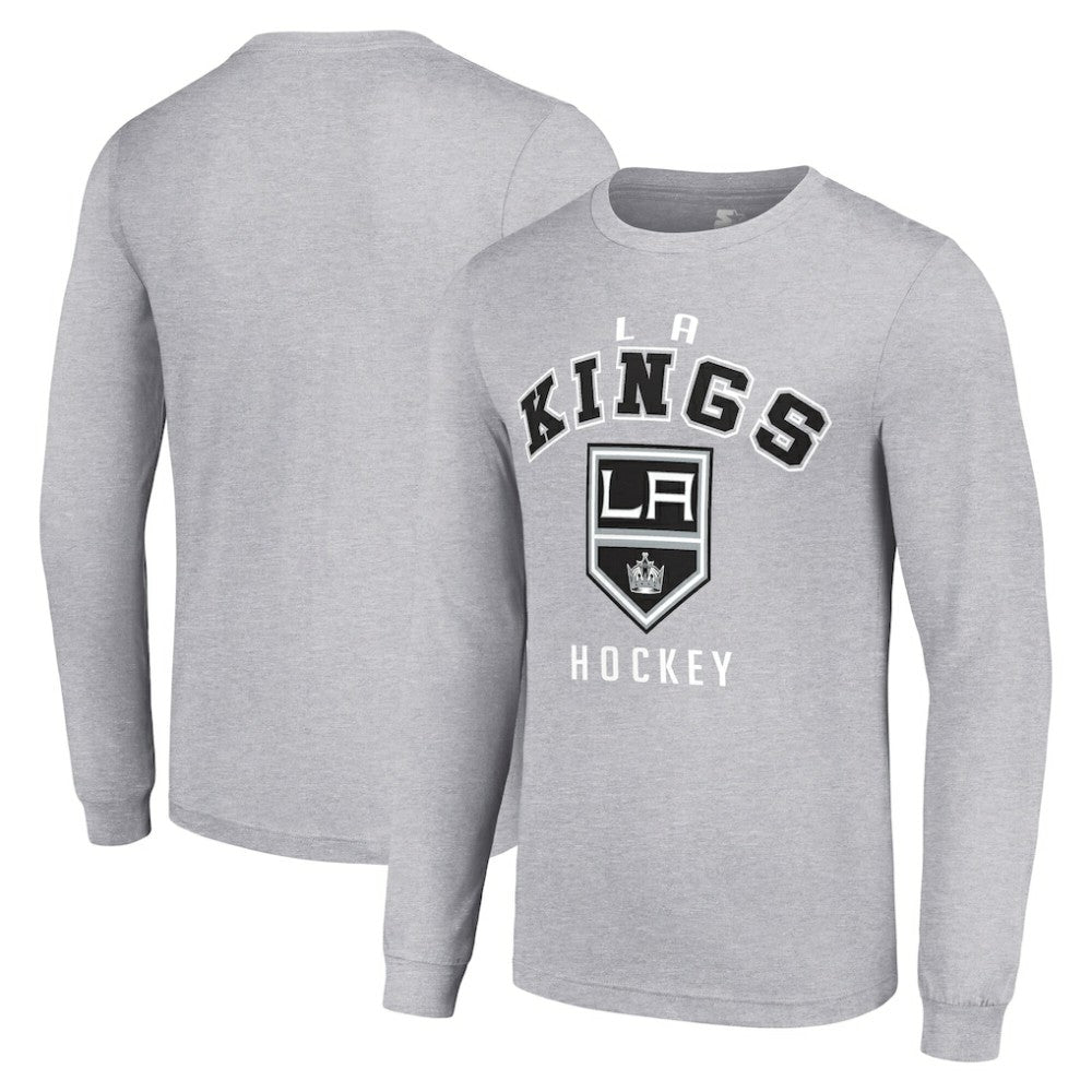 Los Angeles Kings Starter Logo Long Sleeve T-Shirt - Heather Gray T-shirts