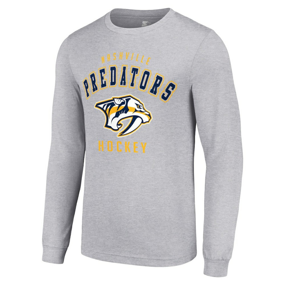 Nashville Predators Starter Logo Long Sleeve T-Shirt - Heather Gray T-shirts