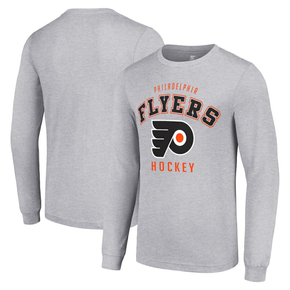 Philadelphia Flyers Starter Logo Long Sleeve T-Shirt - Heather Gray T-shirts