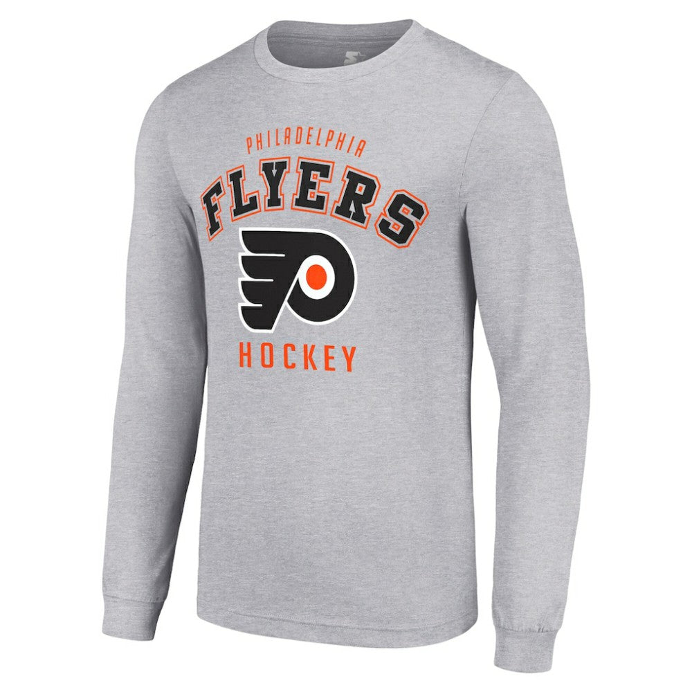 Philadelphia Flyers Starter Logo Long Sleeve T-Shirt - Heather Gray T-shirts
