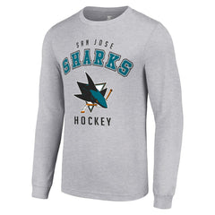 San Jose Sharks Starter Logo Long Sleeve T-Shirt - Heather Gray T-shirts