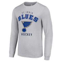 St. Louis Blues Starter Logo Long Sleeve T-Shirt - Heather Gray T-shirts
