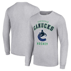 Vancouver Canucks Starter Logo Long Sleeve T-Shirt - Heather Gray T-shirts