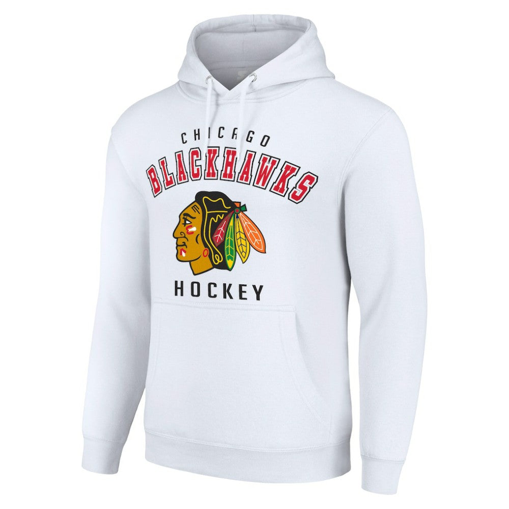 Chicago Blackhawks Starter Logo Pullover Hoodie - White Hoodies