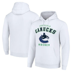 Vancouver Canucks Starter Logo Pullover Hoodie - White Hoodies