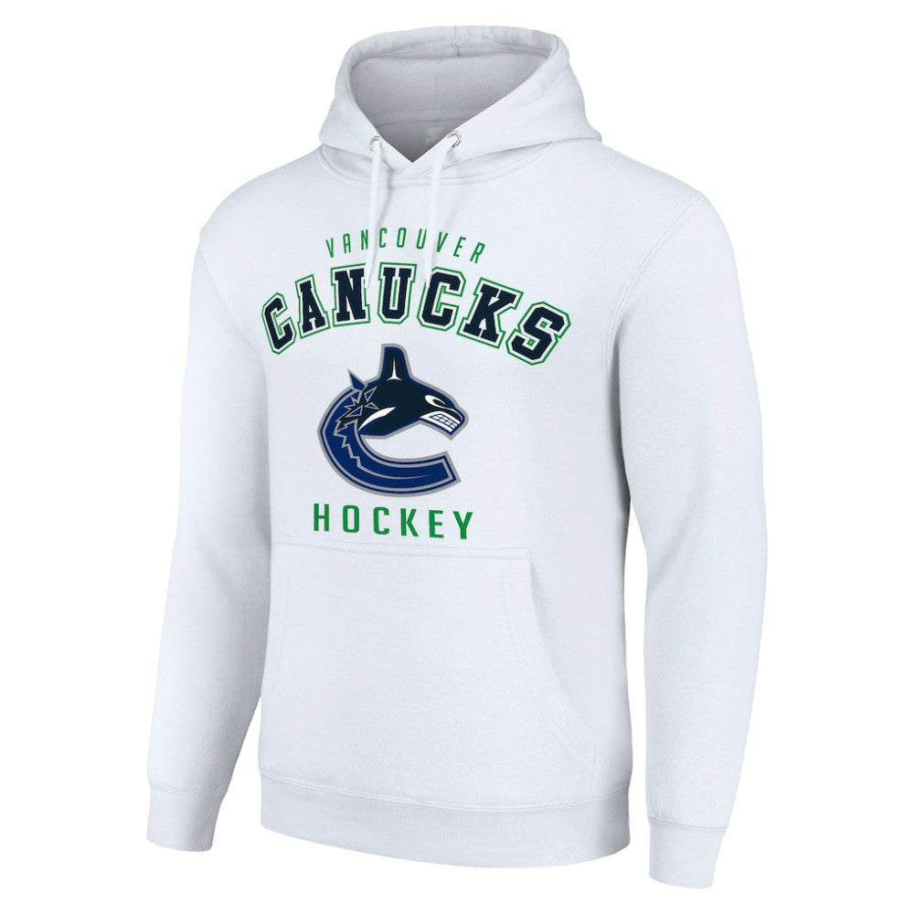 Vancouver Canucks Starter Logo Pullover Hoodie - White Hoodies