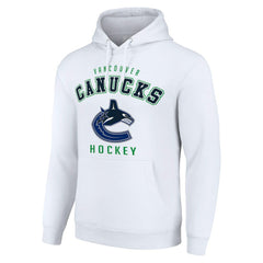 Vancouver Canucks Starter Logo Pullover Hoodie - White Hoodies