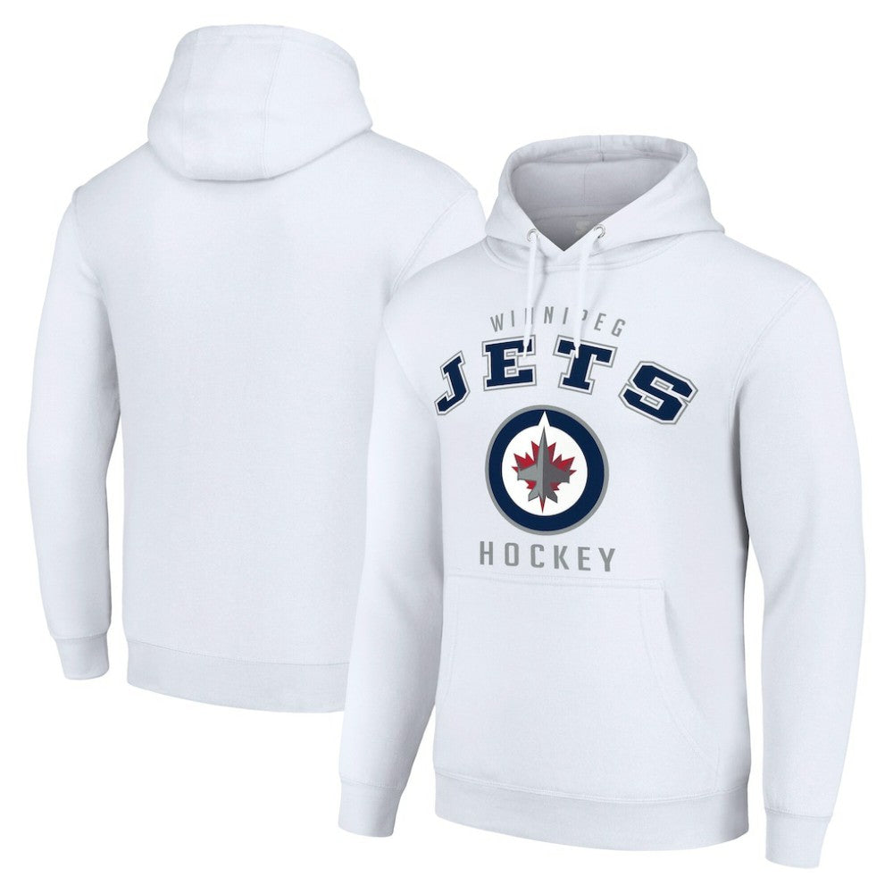 Winnipeg Jets Starter Logo Pullover Hoodie - White Hoodies