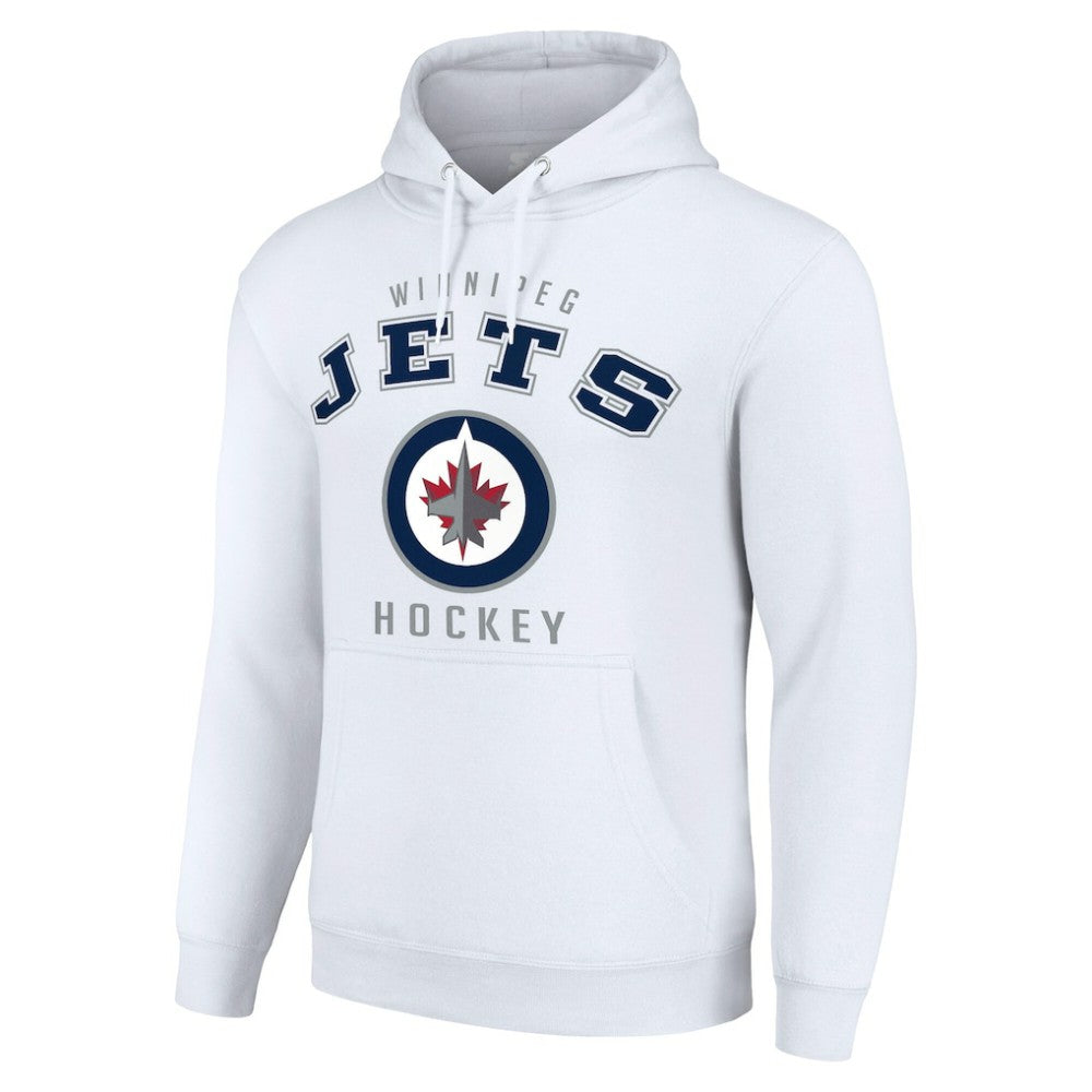 Winnipeg Jets Starter Logo Pullover Hoodie - White Hoodies