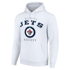 Winnipeg Jets Starter Logo Pullover Hoodie - White Hoodies