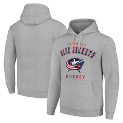 Columbus Blue Jackets Starter Logo Pullover Hoodie - Heather Gray Hoodies