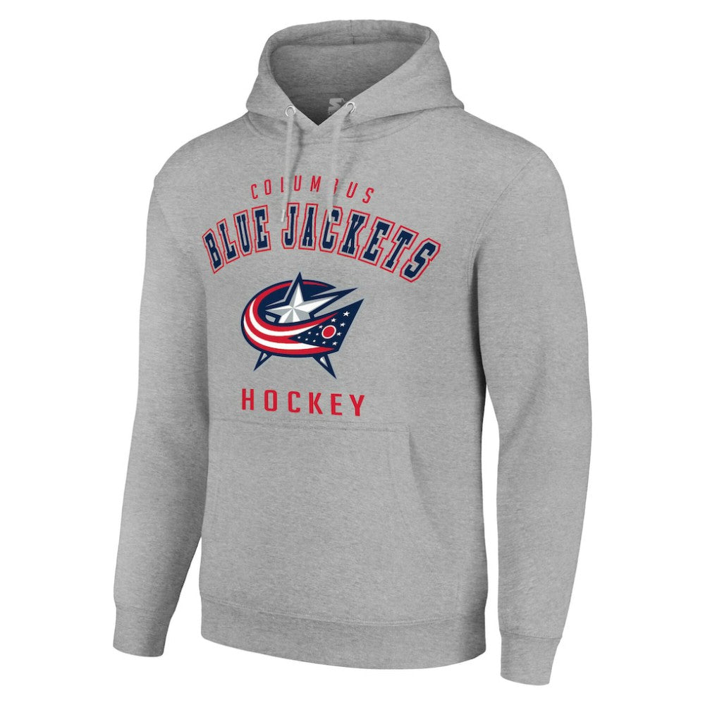 Columbus Blue Jackets Starter Logo Pullover Hoodie - Heather Gray Hoodies