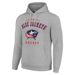 Columbus Blue Jackets Starter Logo Pullover Hoodie - Heather Gray Hoodies