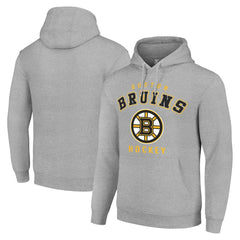 Boston Bruins Starter Logo Pullover Hoodie - Heather Gray Hoodies